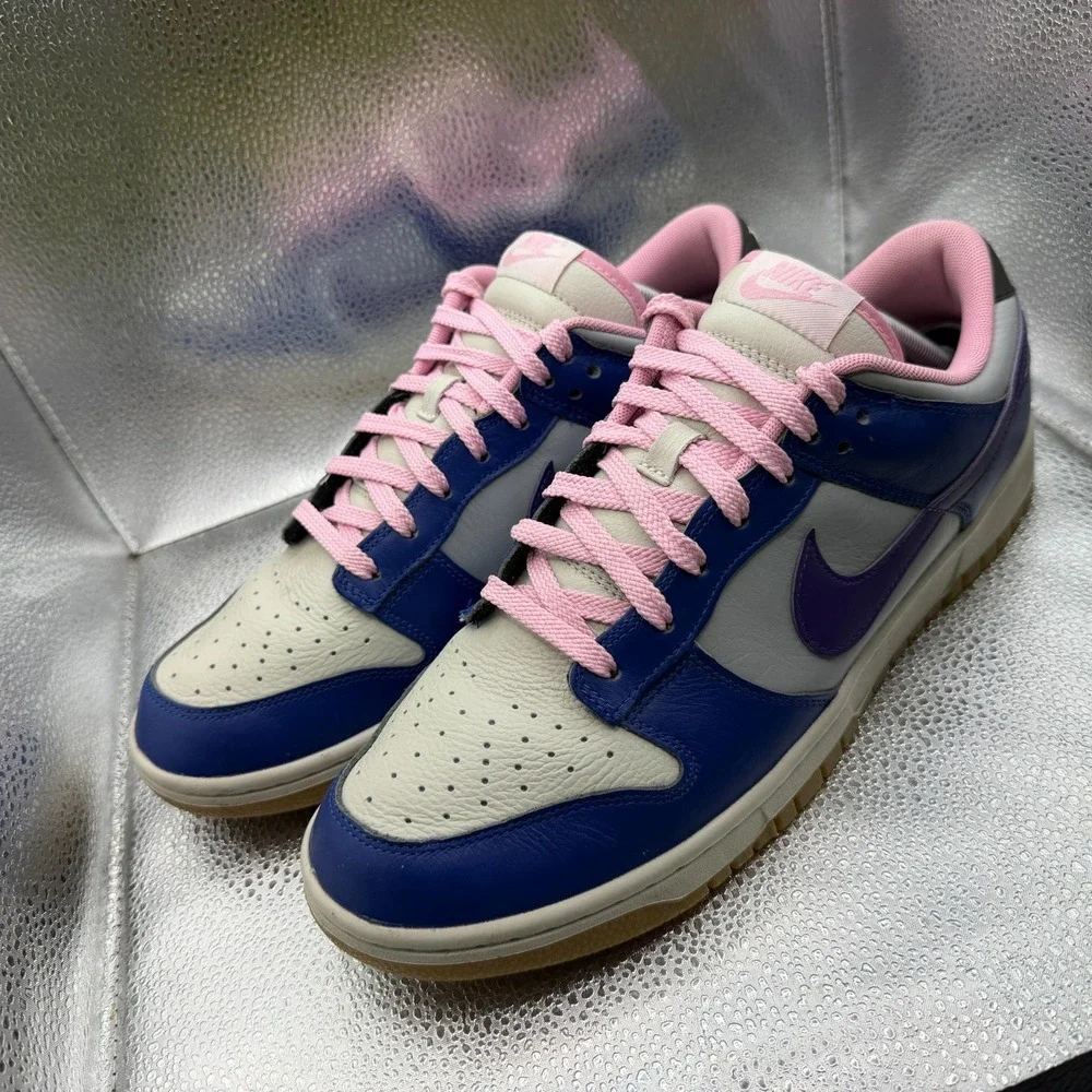 Size 13 Nike Dunk Low Retro ID By Blue White Womens Lace-Up Sneakers‎ FV9524-900